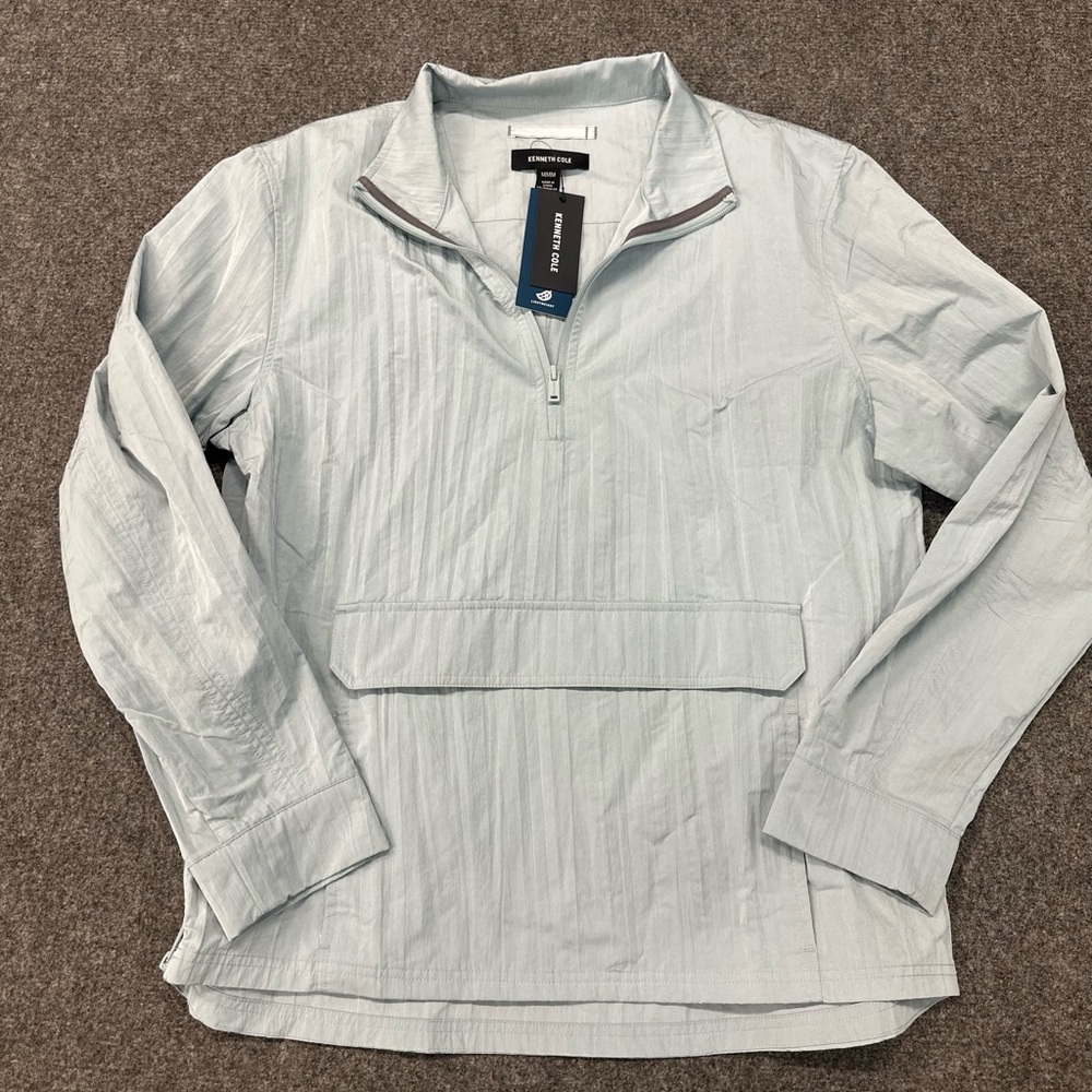 Kenneth Cole Gray Windbreaker with Mock Neck